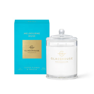 Glasshouse Fragrance Melbourne Muse Triple Scented Soy Candle 380g | Coffee Flower & Vanilla