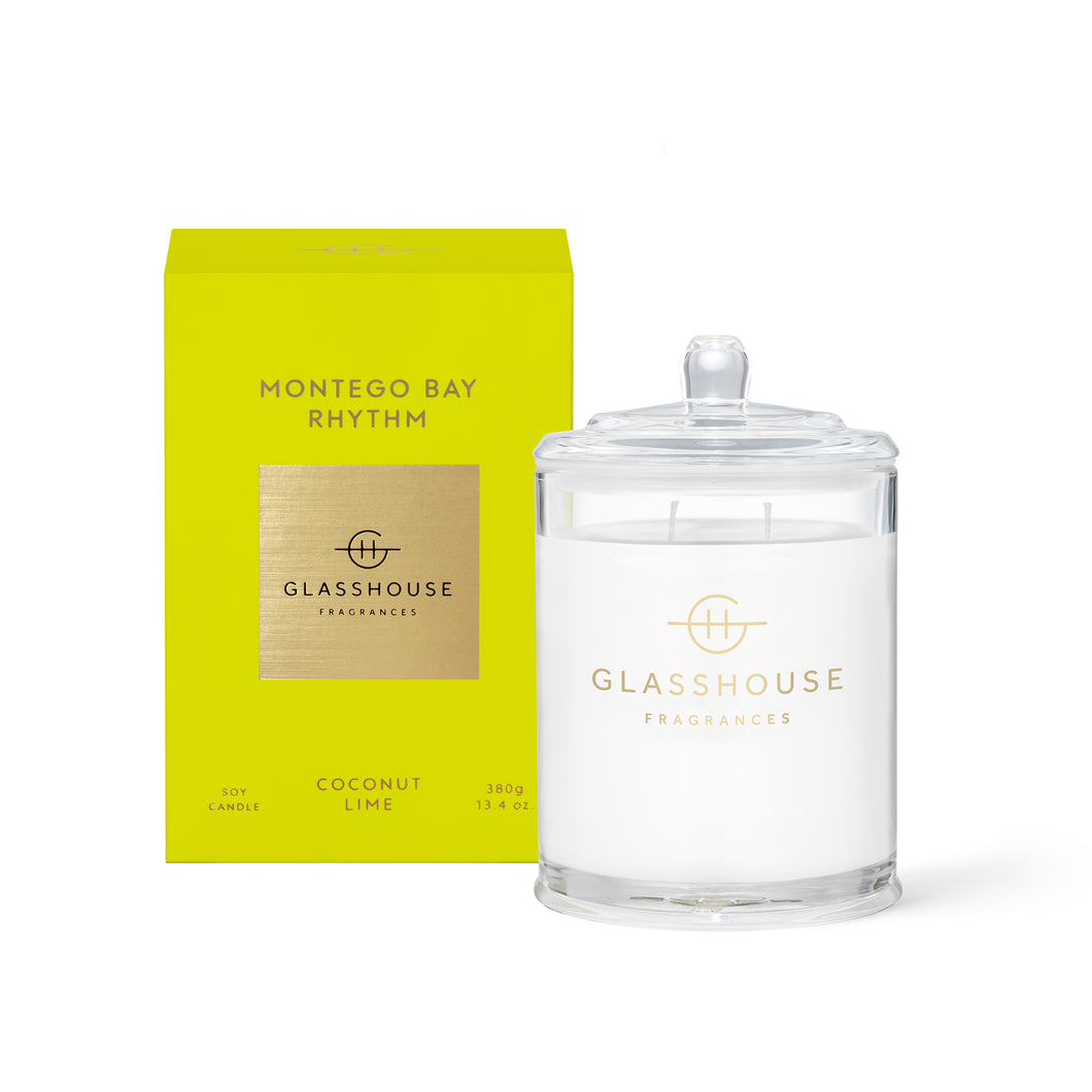 Glasshouse Fragrance Montego Bay Rhythm Triple Scented Soy Candle 380g | Coconut & Lime