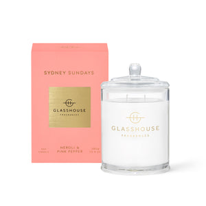 Glasshouse Fragrance Sydney Sundays Triple Scented Soy Candle 380g | Neroli & Pink Pepper