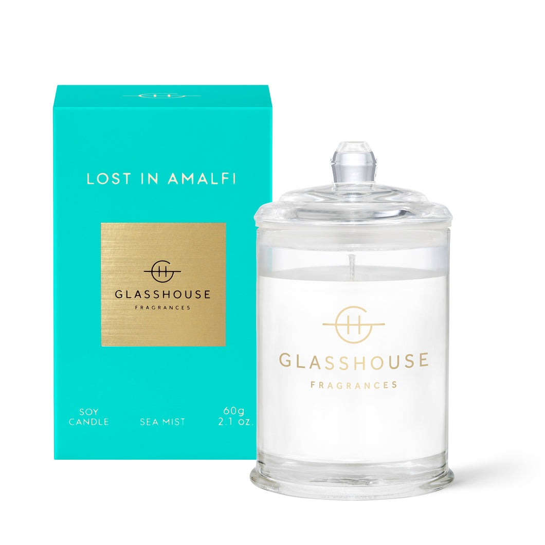 Glasshouse Fragrance Lost in Amalfi Triple Scented Soy Candle 60g | Sea Mist