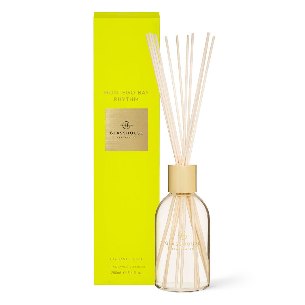 Glasshouse Fragrance Montego Bay Rhythm Diffuser 250ml | Coconut & Lime