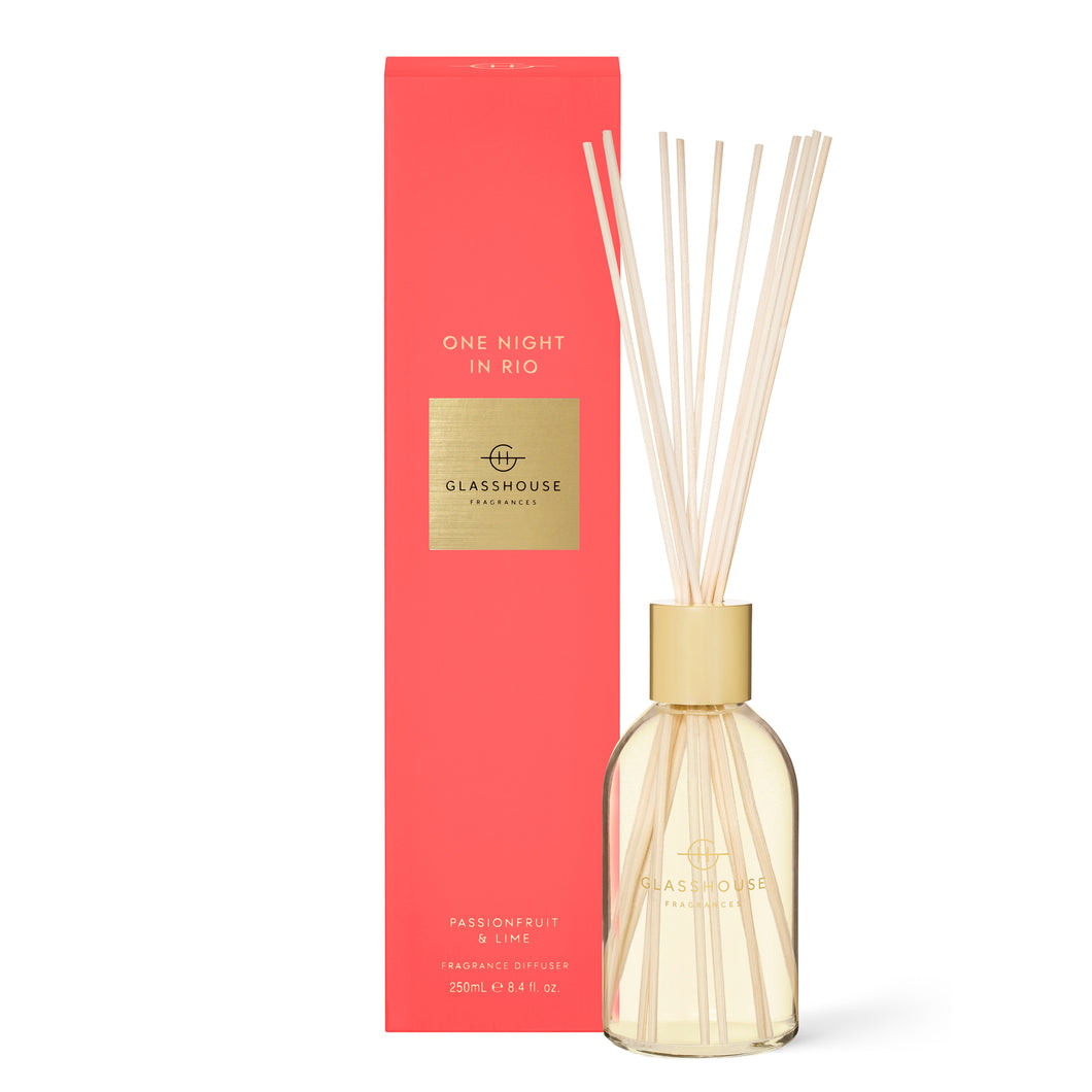 Glasshouse Fragrance One Night in Rio Diffuser 250ml | Passionfruit & Lime