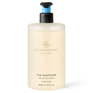 Glasshouse Fragrance The Hamptons Hand Wash 450ml | Teak & Petitgrain