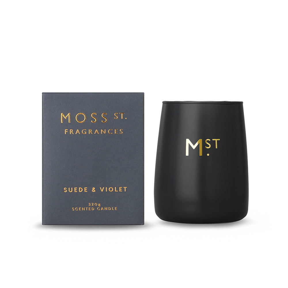 Moss St. Suede & Violet Scented Soy Candle 320g