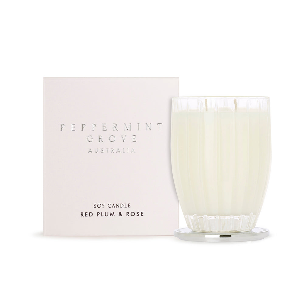 Peppermint Grove Red Plum & Rose Soy Candle 350g