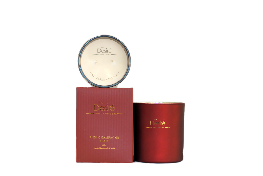 The Desire Pink Champagne Tulip Soy Candle 350g